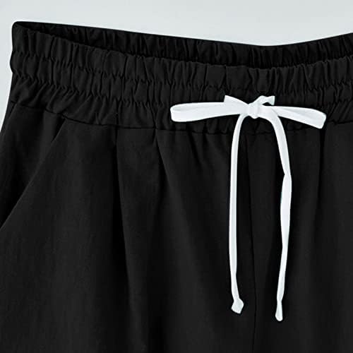 Bzpiz Meio short meia calça para mulheres Shorts de suor Elasticidade Cantura alta Verão Casual calças Caminhadas com bolsos