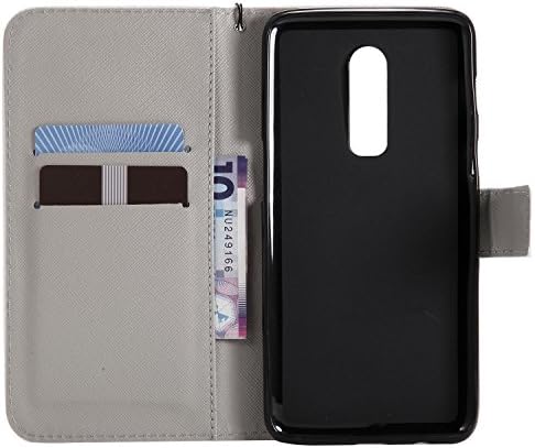 Capa de caixa Yiizy para capa OnePlus 6, City View Style Premium Carteira de couro Flip Phone Tampa para OnePlus 6 com slots de