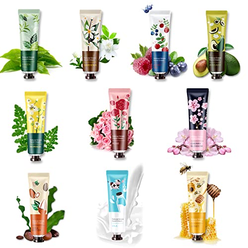 10 Pacote de fragrância botânica natural Creme manual Viagem para presentes para rachaduras e trabalhos de mãos, hidratando