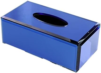 Zyjbm azul nórdico caixa de vidro decoração de sala de estar criativa mesa de café lençónas domésticas caixa de lenços