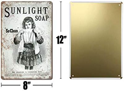 Danny Penaw Decor Sign - Sunlight Soap Soap.8x12 Decoração de arte do sinal de lata vintage para cafeter