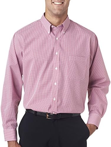 Van Heusen Men's Fit Gingham Button Down Collar Dress Shirt