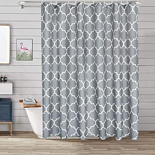 Cortina de chuveiro geométrica Xikaywnt para banheiro - tecido de barragem marroquina texturizada em cortina de banheiro