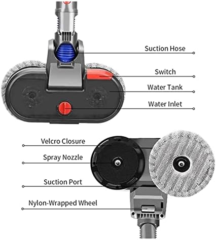 Cuidados com o chão Acipação de esfregona elétrica Compatível com a conexão Dyson V15 V11 V10 V8 V7 V7 com tanque de água integrado LED LEITO LAVACIVO ACESSORES DE CLEARANTE DE MOP