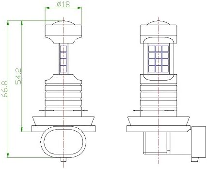 Iluminação Alla 6000k White H11 H8 H16 LED BULLBS LUZES DE NEVELHA BULS ou DRL, H11LL H8LL 2000 LUMENS High Power