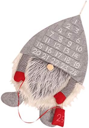 Happyyami Christmas Decor Countdown Calendário Calendário de Natal Calendário de advento Natal Santa Gnome Decoração Ornamento