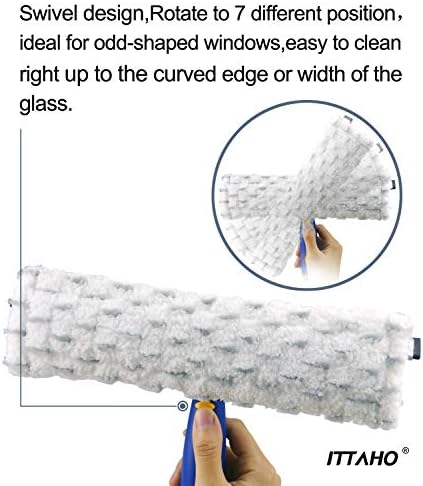 Ittaho 2 em 1 Janela Squeegee e Microfiber Window Window, kit de lavagem de janelas para pára-brisa de carro, porta de vidro do