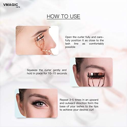 VMAGIC Professional Cylashh Curler Lash Curler inclui cinco almofadas de reabastecimento colorido de silicone para uma variedade