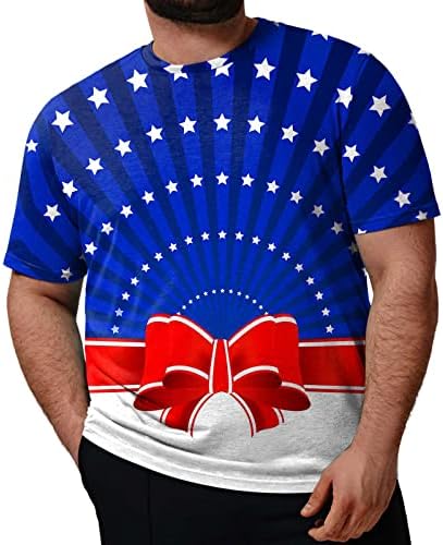 Camisetas patrióticas masculinas de Ruiruilico, 4 de julho de 2023 de verão de manga curta de tampas de mangas curtas