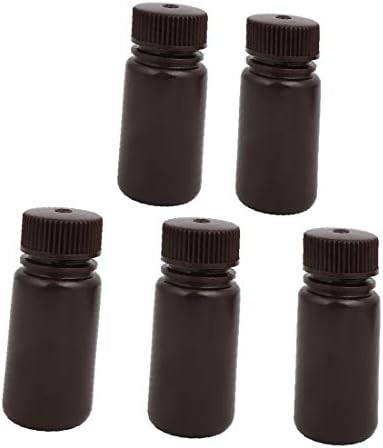 X-dree 5pcs 35 mm diâmetro 80 mm Altura 50ml Bottle redonda de forma de plástico marrom (5pcs