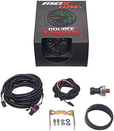 Kit de medidor de pressão de combustível de visão dupla Maxtow 100 psi - inclui sensor eletrônico - face de bitola preta - Dial iluminado