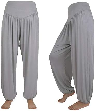 Calça de bagelise yoga elástica solteira feminina esportes calças de dança de algodão casual macio de algodão