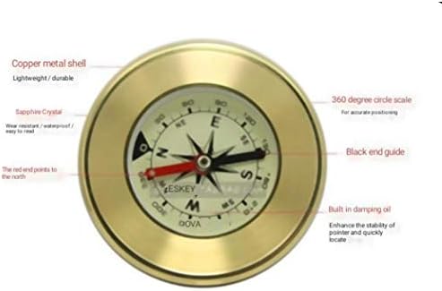Gsportfis e fácil de transportar bússola retro, bússola de alta precisão para caminhadas/viagens/acampamento/viagens ao