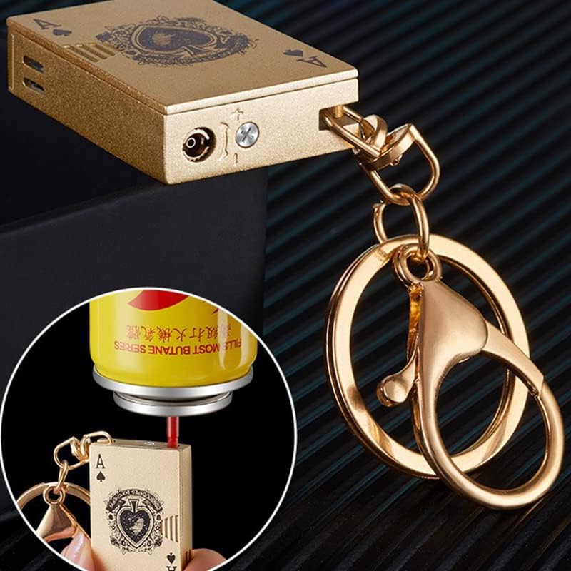 Tocha mais clara e interessante quente de chama vermelha recarregável a gasolina de butano, metal poker cool design cluster, aniversário, presente para homens