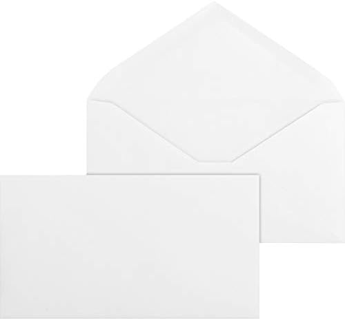 #6-3/4 White Wove V-Flap envelopes, 3-3/5 W x 6-1/2 L, 24lb. - 10 pacote
