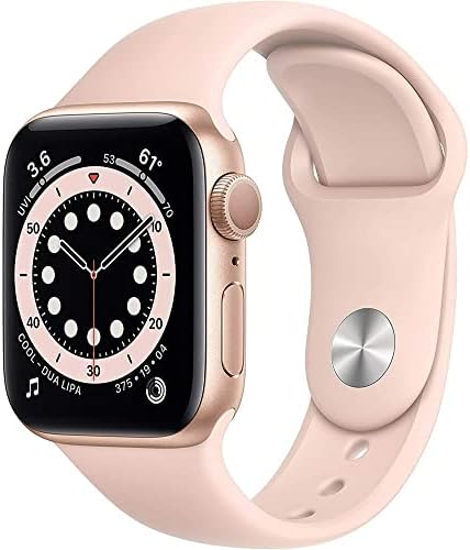 Apple Watch Series 6 - Case de alumínio dourado com Pink Sport Band