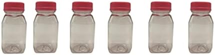 Garrafas de suco de plástico preenchível com 4 oz, recipientes de bebidas transparentes com tampas evidentes de adulteração