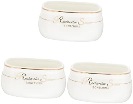 Holibanna 3pcs Coffee Sugar Bowl Ceramic Candy Bowl Soberma de Candy Contêineres Dolden Pequeno Rack de Armazenamento Cerâmica do