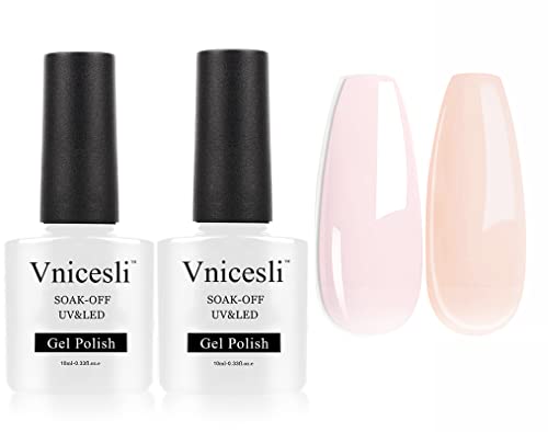 Vnicesli geléia transparente nude rosa kit de esmalte de unhas francês unhas manicure vernizes de unhas absorver gel