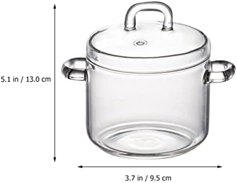 Ponta de doitool com tampa de 350 ml -panela de cozinha resistente a tampa, panela de panela de fogão transparente