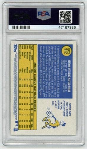 2019 Brewers Keston Hiura assinou cartão de estreia Topps Heritage 512 PSA 9 Auto 10 - Baseball Slabbed Cartis autografados