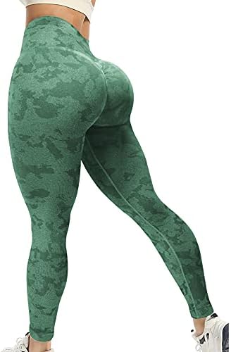 Yeoreo Women Camo Scrunch Butgings Leggings Perneiras de cintura alta de cintura alta Leggings de ioga atlética