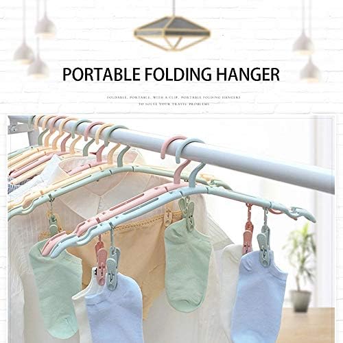 Ganfanren Travel Dobring Hanger multifuncional portátil com clipe de plástico não deslizamento de viagem Salvando itens domésticos do espaço