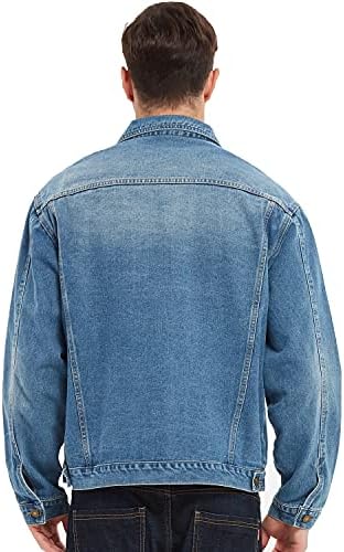 Jaqueta de caminhão de jeans masculina do CCSYUS angustiada motocicleta Slim Fit Blue Jean Jean Jackets Coat