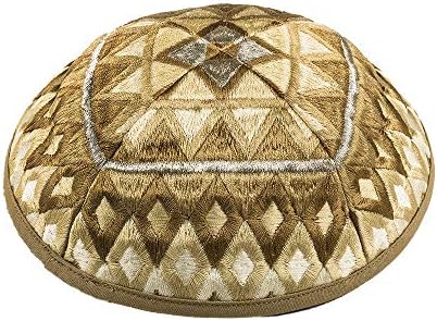 Emanuel Yair Kippah para homens e mulheres bordados de seda Yarmulke Square texturizada