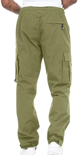 Moda masculina Casual Color Sólida Elasta Coloque Calças de Cargo