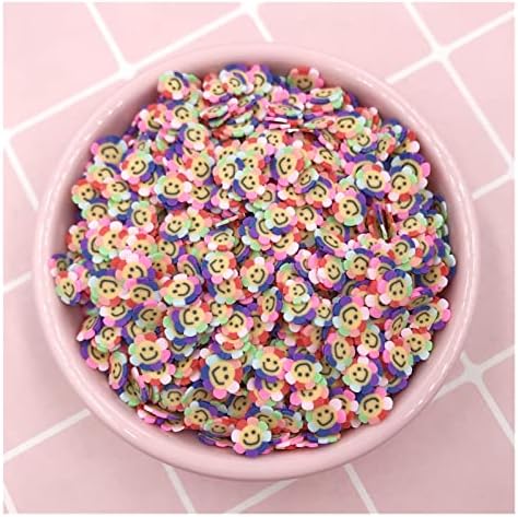 KEMEILIAN RTAO20 100G 5mm Rainbow Gunflower Polymer Fatias de argila Sprinkles para crianças DIY artesanato artesanal