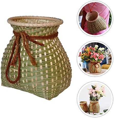 Vaso redondo de cabilock 2pcs para empilhável M Willow Center Rattan Back Garden Garden Pastoral Páscoa Cesta de mãos- Manutenção-