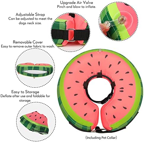 Colar de cone para cães para cães grandes pequenos para cães para após cirurgia, colarinho de rosca inflável para animais de estimação