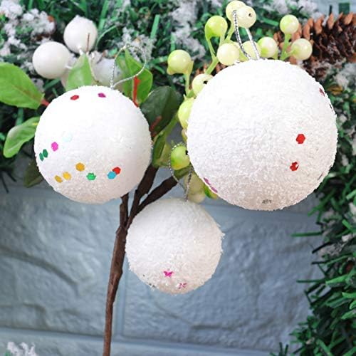 Happyyami Christmas Decor 54pcs Bolas de espuma branca bolas de artesanato enfeites de natal pendurando decorações de árvore de Natal