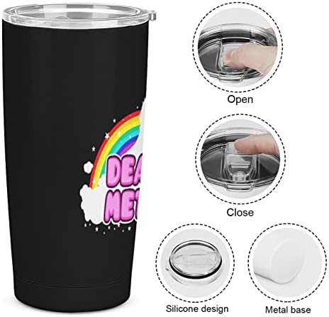 Unicorn Death Metal 20oz Viagem Coffee caneca a vácuo Isolado aço inoxidável Cup com palha de tampa e escova