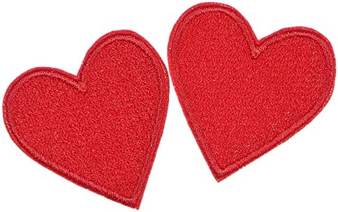 JPT - Vermelho - Coração Love Mini Forte forte em remendo bordados e apliques Appliques Appliques Ferro/costurar em
