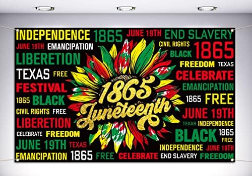 Vohado Juneteenth Photo Booth Cenário de 19 de junho de 1865 Afro-americano Decoração do Dia da Independência da Independência