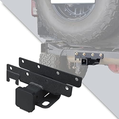 Eyouhz 2 polegadas traseiro traseiro trailer Receptor Compatível com 2007-2018 Jeep Wrangler JK 4 Door e 2 Door Unlimited
