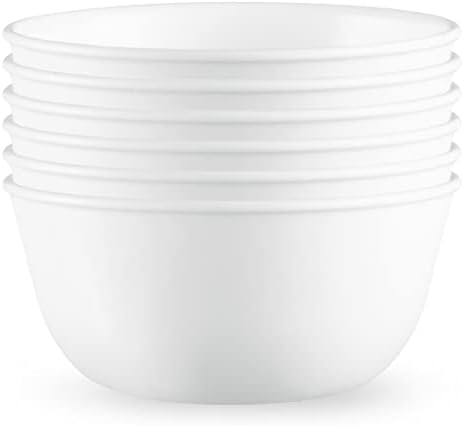 CORELLE VITRELLE 28 onças de sopa/cereais Conjunto de 6, Winter Frost White e 4-PC Refeições Conjunto, serviço para 4,