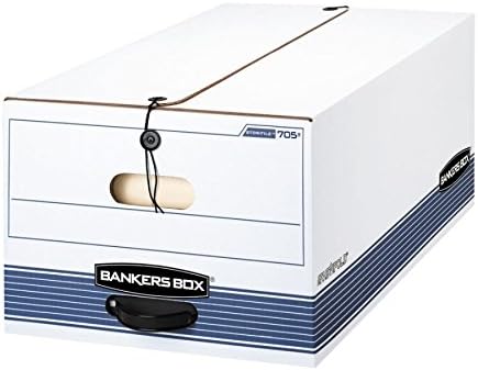 Bankers Box 00705 Stor/Arquivo Caixas de armazenamento, legal, 15 polegadas x24 polegadas x10 polegadas, 12/ct, branco