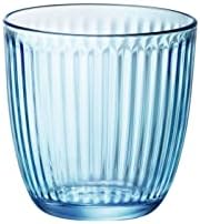 Vidro de água da linha de Bormioli Rocco, conjunto de 12, 9,75 oz, azul animado