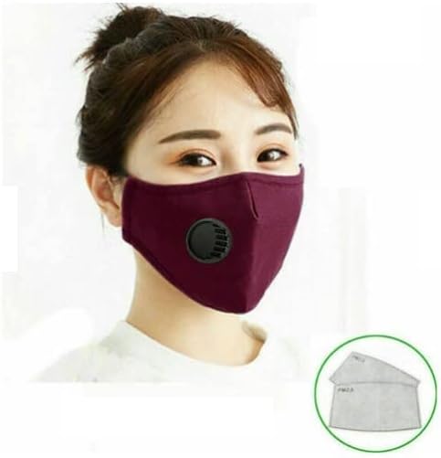 Máscara facial de algodão vermelho 2 filtros laváveis ​​、 Carbono ativado reutilizável por loja 24/7