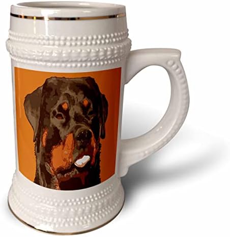 3drosrose desenho animado nerd rottie que se afasta - 22oz de caneca de Stein