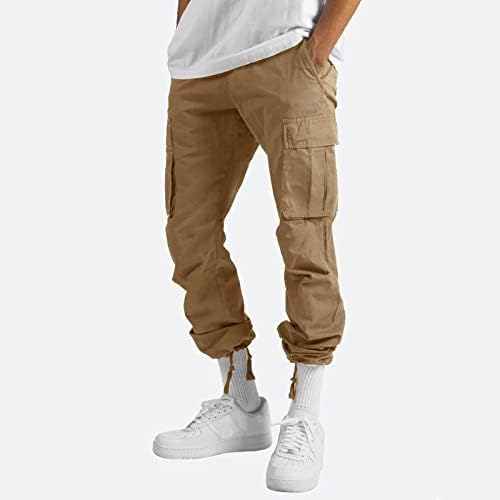 calça de vários bolsos do Ticcoy masculino Multi-bolso de cargo ao ar livre calça calça de calça tática Tactical Liep Straight calça