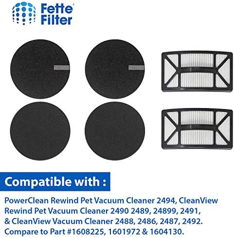 Filtro Fette - Filtro de vácuo Compatível com o vácuo Bissell Rewind Pet. Compare com a Parte 1608225, 1601972