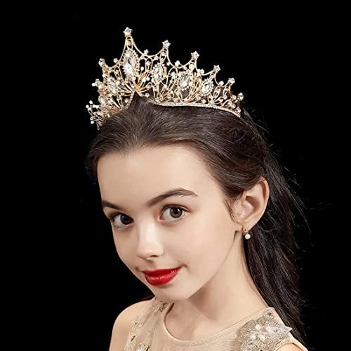 Kamirola Barroco Queen Crown, Rhinestone Wedding Bridal Crown e Tiaras Crystal Head Band for Birthday Prom Pontant Party Halloween… TR09