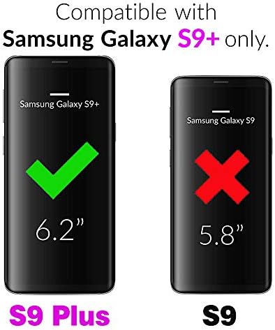 ASUWISH compatível com a caixa da carteira Samsung Galaxy S9 Plus e o protetor de vidro temperado Protetor de capa Flipt Card Acessórios de células Casos de telefone para Glaxay S9+ 9S 9+ S 9 9Plus S9Plus Men Men Grey