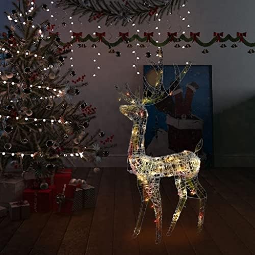 Decoração de Natal de rena de acrílico escarson 140 LEDs 4 pés multicolor coloridos