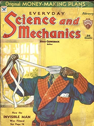 Ciência e Mecânica-1934 Capa de Homem Invisível para Feb & Film Story-Gernsback