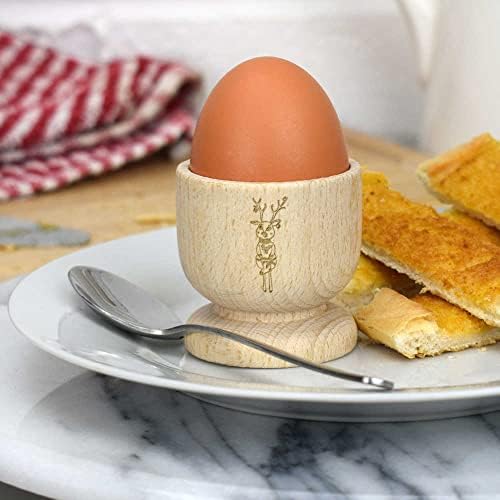 Azeeda 'Rena de Natal' Copo de ovo de madeira